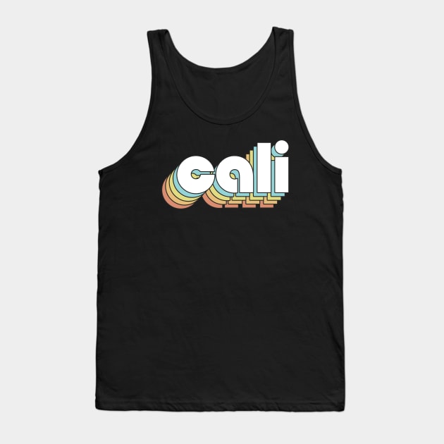 Cali - Retro Rainbow Typography Faded Style Tank Top by Paxnotods